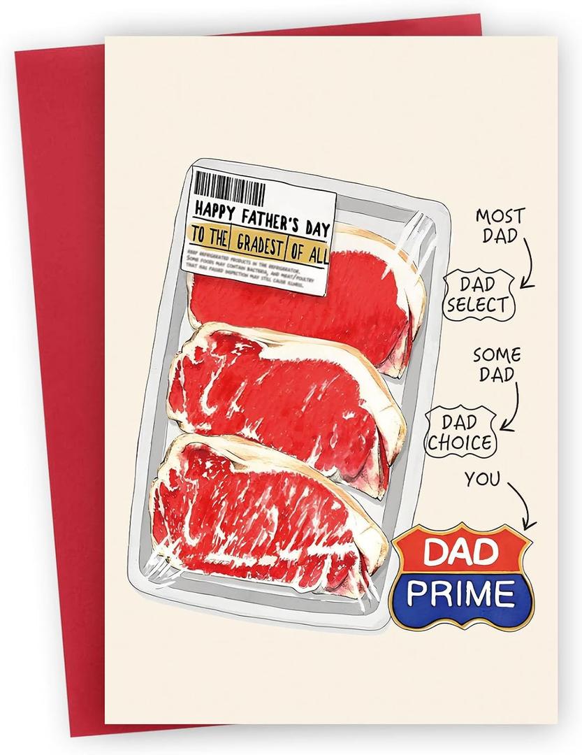 4 x Funny Fathers Day Card, Happy Fathers Day Gift for Dad, Hilarious Fathers Day Card from Daughter Son Kids