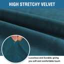 H.VERSAILTEX Stretch Velvet Sofa Covers for 3 Cushion Couch Covers Sofa Slipcovers Furniture Protector Soft with Non Slip Elastic Bottom, Crafted from Thick Comfy Rich Velour (Sofa 72'-90', Deep Teal)