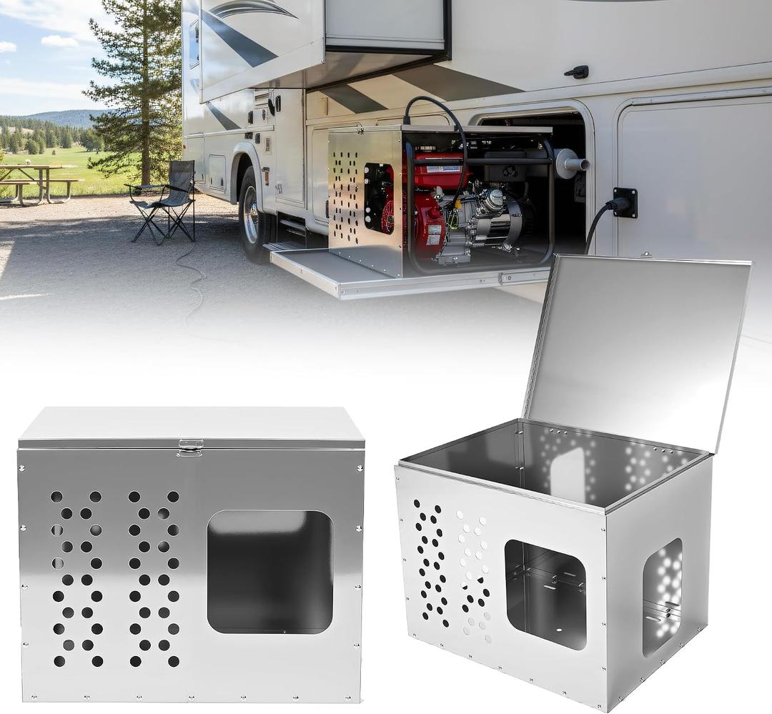 Heavy Duty Metal Generator Box, 28" x 22" x 22" Storage Enclosure