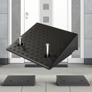 Nisorpa Rubber Curb Ramp, 40000 lbs Weight Heavy Duty Threshold Ramps for Shed Garage Door Steps or Driveway Curbside (5.5" Curb Ramp) (5.5 inch Rise)