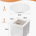 Kootek Cake Box with Board Drum, 10x10x10 Inches Tall Bakery Box with Window, Disposable Cake Container with Lid for Cake, Treat Cookie Dessert, Pastry, Birthday Party, Weddings
