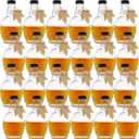 5 oz Glass Maple Syrup Bottles with Tags,Clear Glass Bottles with Aluminum Lids and Loop Handle, Maple Syrup Jars Storage for DIY Whiskey Sauce Vanilla Gifts (6)