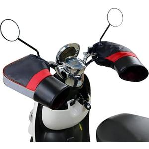 ITODA Motorcycle Cycling Handlebar Muffs Gloves Waterproof Snowmobile Cold Weather Bike Motorbike Winter Windproof Bicycle Hands Warmer Cover with Reflective Stripes