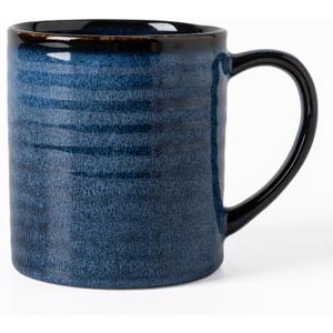 Ceramic Coffee mugs, 23 oz, Extra Large Mugs, Big Tea Cup, Large Handle, Pottery Mug, Big Belly, Transmutation Glaze，Wide Bottom, stripe pattern, Microwave & Dishwasher Safe. (Blue)