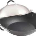 Circulon A1 Series w/ScratchDefense Nonstick Induction Wok with Lid, 14-Inch, Wok Pan with Lid, Graphite