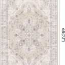 4x6 Bedroom Rug, Soft Non-Slip Vintage Medallion Rug, Low-Pile Printed Indoor 4x6 Washable Area Rugs for Living Room, Bedroom Bedside -Light Blush/Cream