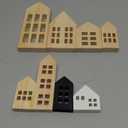 OLYCRAFT 8 Pack Wooden House Blocks Natural Pine Wood Blocks House Shaped Decor Block Wooden Coutouts Multi-Size Unfinished Wood Decor for DIY Home Bookshelf Kitchen Coffee Bar Ornaments