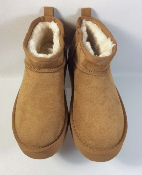 NWT Beach by Matisse Chestnut Breckenridge Platform Faux Fur Ankle Booties 7 Brown