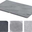 1 Pcs 32" x 18" Extra Large Stone Dish Drying Mat for Kitchen Counter Marble Diatomaceous Earth Mat with Wooden Feet Absorbent Quick Dry for Pot Dishes Bottles Cups Bottles Tableware, Gray