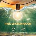 Outdoor String Lights with Remote 50FT - Dimmable Patio Lights with Waterproof G40 LED Globe Bulbs, Connectable Shatterproof Hanging Lighting for Outside Bistro Garden Backyard Deck Decor