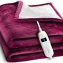 Medical king Heated Blanket, Machine Washable Extremely Soft & Comfortable Electric Blanket Throw Fast Heating with Hand Controller 10 Heating Settings & auto Shut-Off (Red, 50 x 60)