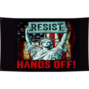 Hands Off Protest Social Security And Medicare Protest Flag 4x6FT,Premium Quality,Vibrant Colors,Resist Flags with 2 Brass Grommets for Indoor Outdoor. (B, 4x6ft)