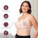 Momcozy Pumping Bra Hands Free, All-in-One Nursing Bras for Breastfeeding & Pumping, Fixed Padding for Enhanced Shape (L)
