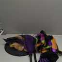 SATINIOR Halloween Witch Costume Set for Girls - Tutu Skirt, Striped Tights, Hat, and Plastic Broom for Cosplay Party Favors Supplies