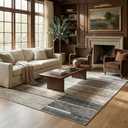 RUG BRANCH Eclipse 4'x6' (Exact Size: 3'11" x 5'10") Non-Toxic, Child and Pet Safe, Mid-Century Modern - Indoor Area Rug, Brown Grey - Living Room, Bedroom, Dining Room, and Office