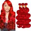 Red Bundles Human Hair Red Body Wave Bundle Brazilian Virgin Hair 3 Bundles 14 16 18 Inch Burgundy Bundle Human Hair Extensions