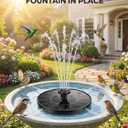 Solar Fountain for Bird Bath, 2026 Upgrade 1.4W Solar Power Water Fountain Pump with 7 Nozzles, Free Standing Floating Powered Fountains for Garden, Pond, Pool, Birdbath (6.3 inch)