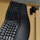 MEETION Ergonomic Keyboard and Mouse, Wireless Keyboard with Vertical Mouse, Split Curved Keyboard with Wrist Rest, Natural Typing USB Receiver Rechargeable Full Size, Windows/Mac/PC/Laptop, Large