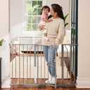 Regalo Safety 29-49" Easy Step Extra Wide Baby Gate for Doorways & Bottom of Stairs, Pressure Mounted Safety Gate with Door for Babies, Toddlers & Pets, Platinum