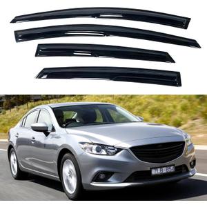 IG Window Visors Fit for 2009-2013 Mazda 6 Sedan, Out-Channel Rain Guards Vent Wind Deflectors 4PC, Car Accessories for 09-13 Mazda 6 Sedan (Excludes Hatchback)