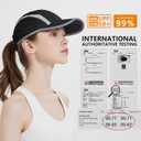 GADIEMKENSD 2 Pack Reflective Foldable Sports Hat UPF 50+ Sun Protection Outdoor Run Hats for Men and Women (One Size, Black+white)