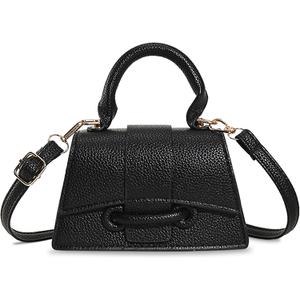 FALETO Mini Purses for Women Cute Top Handle Crossbody Bag Stylish Tiny Clutch Handbag with Strap (Black)