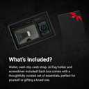 Titanium RFID Wallet for Men Slim Metal Card Holder with Built-In Cash Clip & AirTag Holder Aerospace-Grade Stainless Steel with Titanium Finish Minimalist Wallet | Holds 16 Cards (Cash Clip)