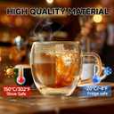 YMMIND Set of 4 Double Walled Glass Coffee Mugs 8 Ounces Insulated Layer Coffee Cups with Handle Borosilicate Glass Espresso Cup for Hot Beverage,Cappuccino,Tea,Latte,Wine,Microwave Safe