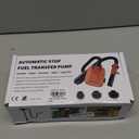 FUELIO Fuel Transfer Pump Battery Powered Gas Pump For 5 Gallon Gas Can: Automatict Shut-off Nozzle, 42 IN Long Hose, 3 Adapters for 4 Size Gasoline Tank