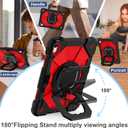 Scnioy Case for iPad 10th Generation 10.9 Inch (2022), iPad (A16) 11th Generation 11 Inch (2025), Rugged i Pad Case 10th Gen with 360°Rotating Stand Screen Protector Pen Holder Shoulder Strap, Red