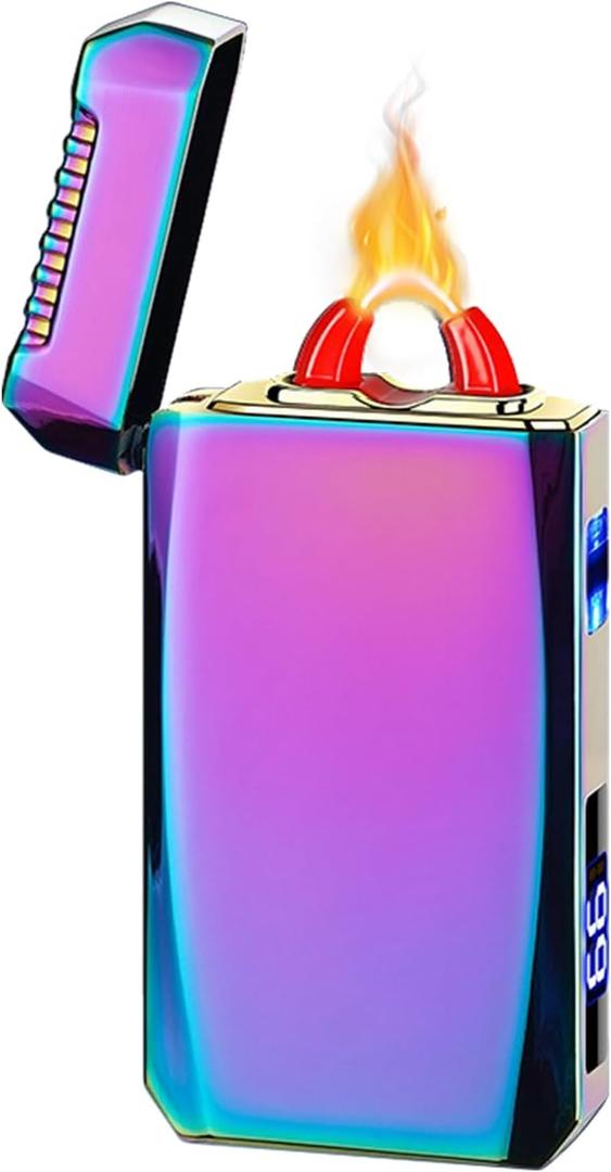 YOZWOO Rechargeable Electric Lighter USB C Electronic Lighters High Power Flame Arc Plasma Lighter Windproof Camping Lighters with Long Battery Life for Home and Outdoor (Magic)