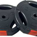 BalanceFrom Vinyl Standard 1-Inch Plate Weight Plate for Strength Training and Weightlifting, Pair VNL-20P