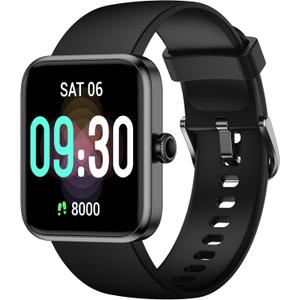 Smart Watch, Fitness Tracker with Heart Rate Monitor, Blood Oxygen, Sleep Tracker, 41mm Touchscreen Smartwatch for Android iOS Swimming Waterproof Pedometer Step Calories Tracker for Women Men (Black)
