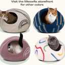 MEOWFIA Cat Cave Premium Felt Cat Bed for Indoor Cats, Handmade Merino Wool (Beige, Medium)