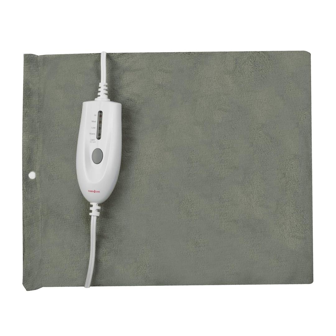 TheraCare Deluxe Heating Pad | Moist & Dry Heat | Four-Heat Settings | Sore Muscles | Soothing Warm Relief | Personal Size 12 x 15 | Safe, Automatic Shut Off