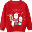 TBBCWWQY Toddler Girls Christmas Sweatshirt Kids Santa Claus Elk Bear Shirt Xmas Cotton Long Sleeve Tops for 1-7T (2-christmas Party)