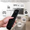 SofaBaton U2 Universal Remote (with Backlight), All-in-One Smart Universal Remote Control with Customized APP for TV/Soundbar/DVD/Blu-ray/Projector and More, Macro Buttons & Extended Infrared Range