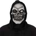 Skull Mask Scary One-Eyed Skeleton Ghost Face Creepy Full Head Latex Demon Mask Realistic Halloween Cosplay Props