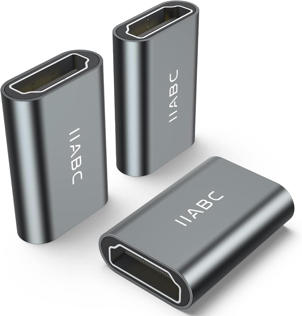 HDMI Coupler Female to Female 3 Pack 3D 4K@60Hz HDMI Adapter Aluminum Alloy Extension Cable Connector for HDTV, Roku Stick, Computer, PC, Monitor, Laptop, Projector, DVD Player, PS 5/4/3