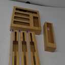 Bamboo Storage Bag Organizer, with Foil, Wax, and Plastic Wrap cutter, 9 in 1
