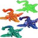KERIDAZPLY 3D Printed Dragon with Wings Flying Dragon 5PCS,9 Inch Articulated Winged Dagon for 3D Printed Gift, Desk Pet Decor, Christmas Toys 2025 Fidget Toy Set