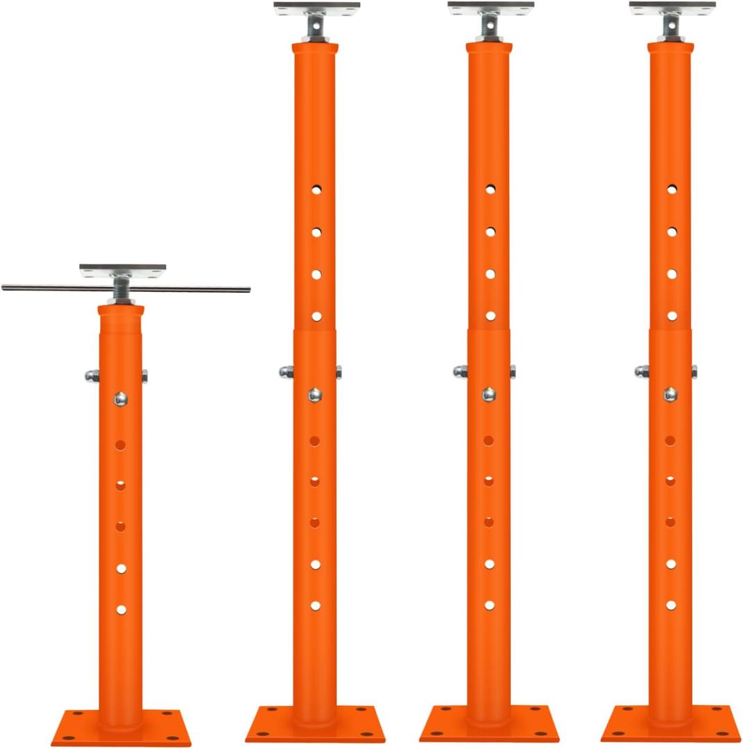 4 Pcs House Floor Jacks Post for Leveling,Adjustable Support Jack 19-36" Height Range,Floor Jack Stand 2 ton - 4400 lbs Height Capacity (Each),Screw Jack,Lift Supports,Level Supports Orange Orange