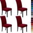 Howhic Stretch Chair Covers for Dining Room Set of 4, Removable Washable Dining Room Chair Covers, Dining Chair Slipcovers Seat Protector, Great Home Decor and Banquet Upholstery (Red Dahlia, 4 Pack)