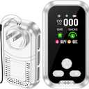 5in1 Plug in Carbon Monoxide Detector &Smoke & Combustible Natural Gas Detectors Combination Builti-in Backup Battery HD Screen [Smoke CO Gas Temp Humidity Sensor] for Home Travel (White)