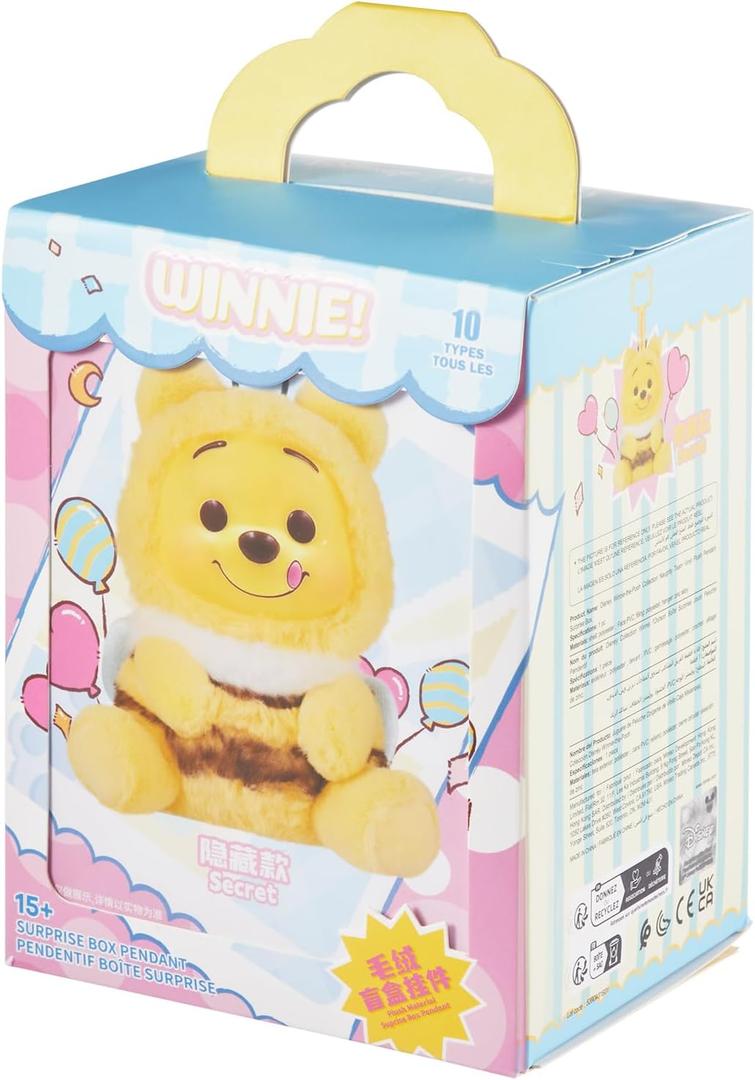 MINISO Disney Winnie The Pooh Collection Beach Vacation Blind Box Figure Vinyl Plush Pendant Model Collectible Toy for Home Decor Holiday Birthday Gifts for Girls and Boys Single Box (Random One)