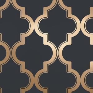 Tempaper Midnight & Metallic Gold Marrakesh Removable Peel and Stick Wallpaper, 20.5 in X 16.5 ft, Made in the USA
