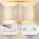 FINCMY Battery Operated Wall Sconces Set of Two, 18 RGB Colors Stick on Wall Lights with Remote, Changeable Dimmable Height Fabric Battery Powered Wall Lights for Bedroom Living Room Hallway