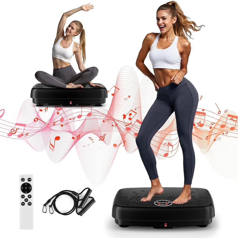 Vibration Plate Exercise Machine, 2025 Upgraded Double Motors Vibration Plate for Lymphatic Drainage, EvoSpark 3D PRO Vibration Plates for Weight Loss,450 Lbs Capacity Vibrate Fitness Platform