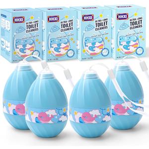 Automatic Toilet Bowl Cleaner Tablets, Long-Lasting Toilet Bowl Cleaner, Bathroom Toilet Tank Cleaner (4 Bottles)