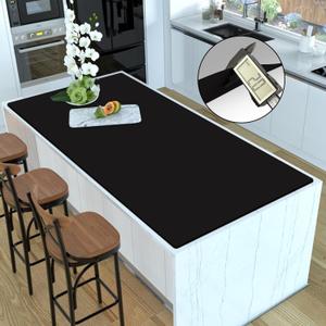 Silicone Mats for Kitchen Counter, 47.3"x23.6"x0.08" Largest Heat Resistant Mat Kitchen Island Waterproof 2MM Thick Countertop Protector Mat Nons-slip Extra Large Counter Mat (Black)